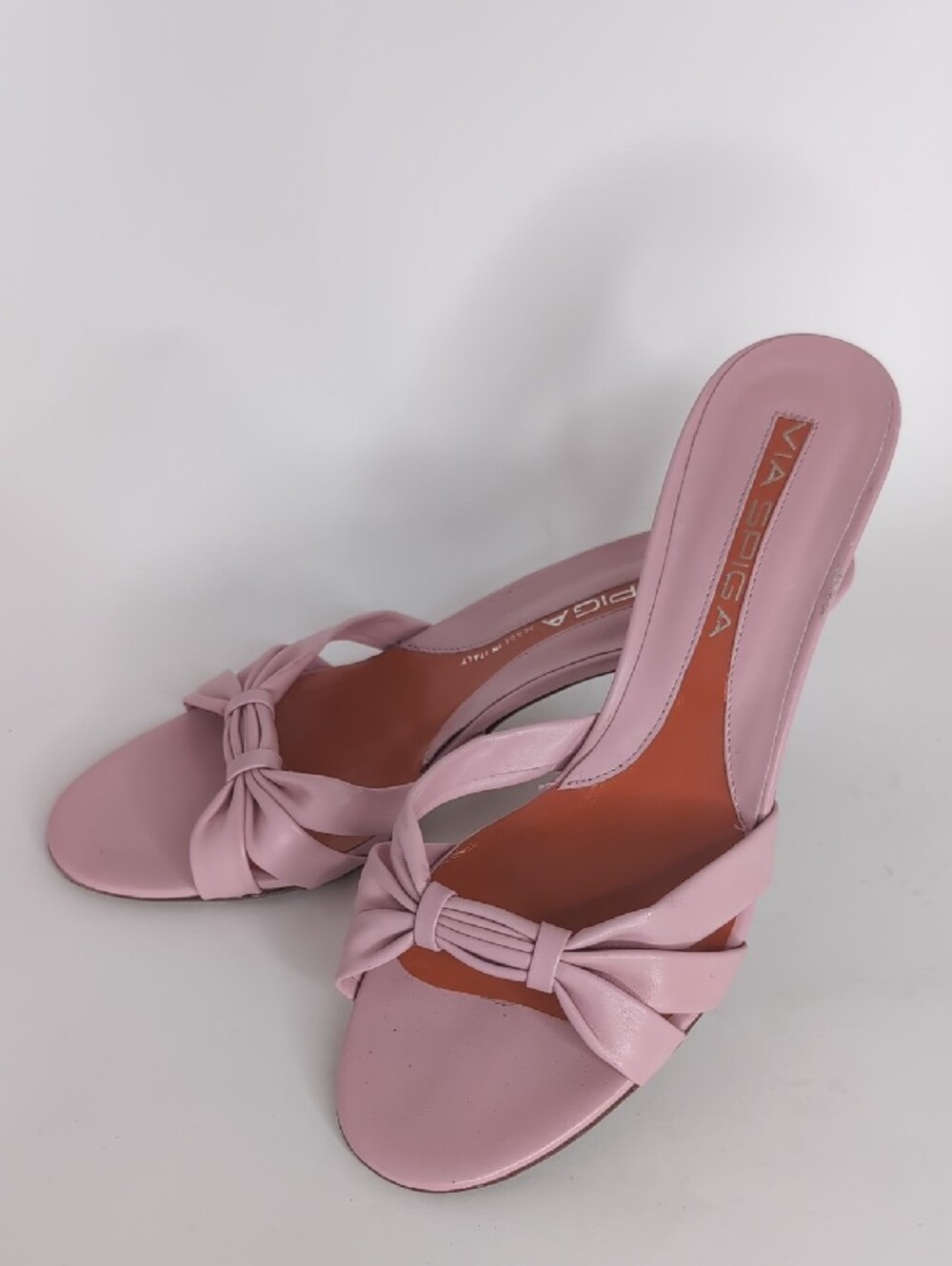 Via Spiga Blush Pink Bow Slip-On Mules - Picture 6 of 6